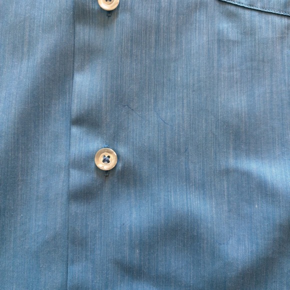 Vintage Towncraft Plus Penneys Blue Short Sleeve Button Down Shirt Crest Mens M - Picture 4 of 7